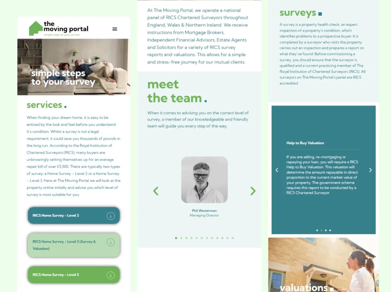 The Moving Portal — responsive prikaz sajta na mobilnom telefonu