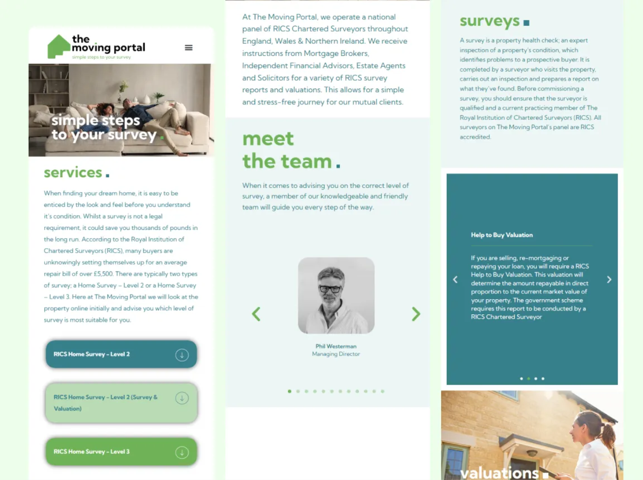 The Moving Portal — responsive prikaz sajta na mobilnom telefonu