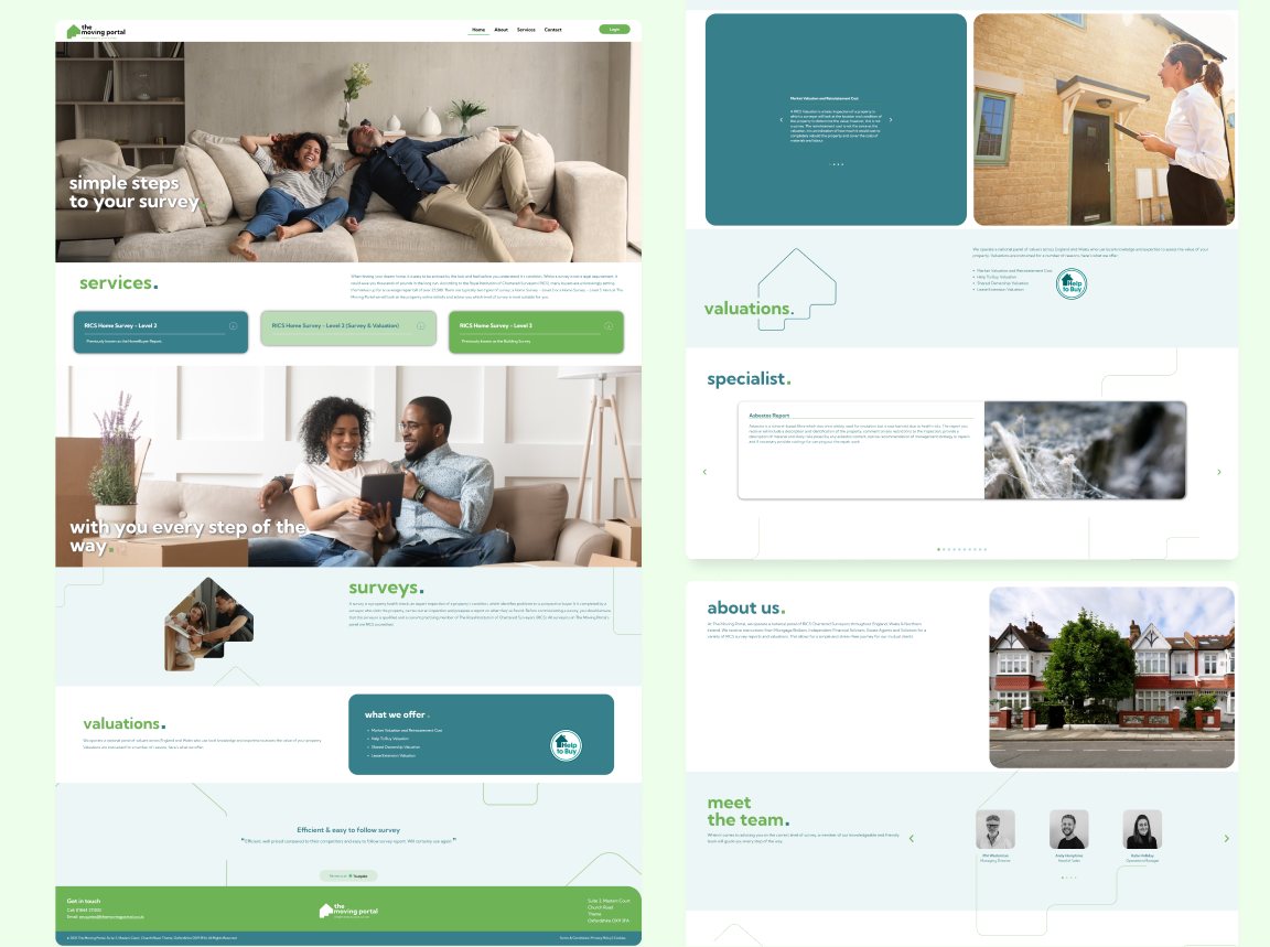 The Moving Portal — dizajn sajta sa hero sekcijom i pregledom usluga