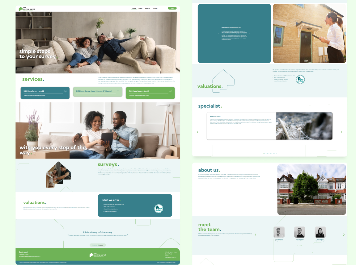 The Moving Portal — dizajn sajta sa hero sekcijom i pregledom usluga